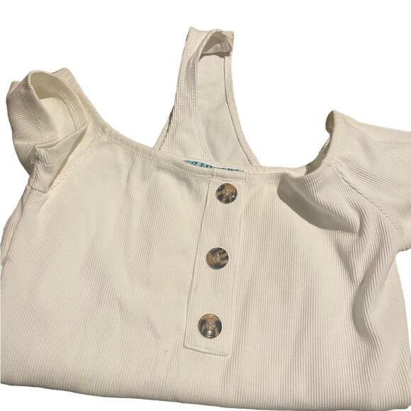 Anna be body suit ribbed with button accents size medium excellent condition - Picture 2 of 2